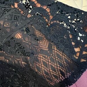 Sequin Hearts Navy Lace Dress